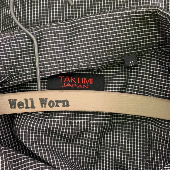 Takumi Japan button front check men’s dress shirt - Picture 6 of 8